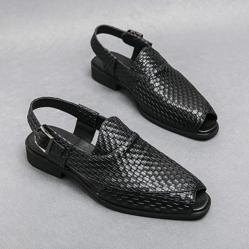 Summer High Quality Brogue Shoes Sandals Men British Style Casual Leather Sandals For Men Yuppie Business Shoe Male
