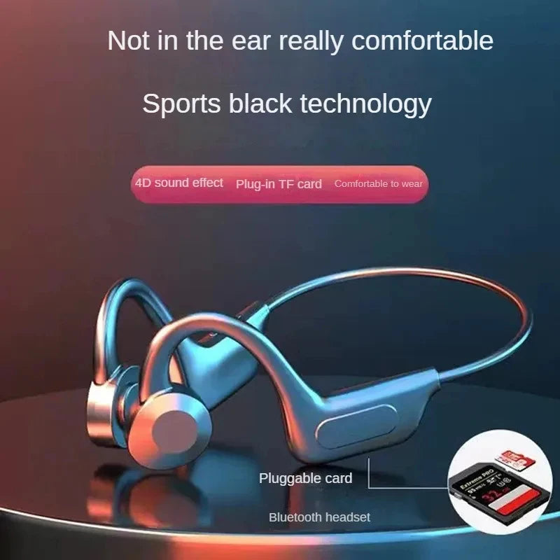 NEW Bone Conduction Swimming Headphones Bluetooth 5.4 IPX8 Waterproof Not In-Ear Wireless Plug-in Card Sports Headphones 2026