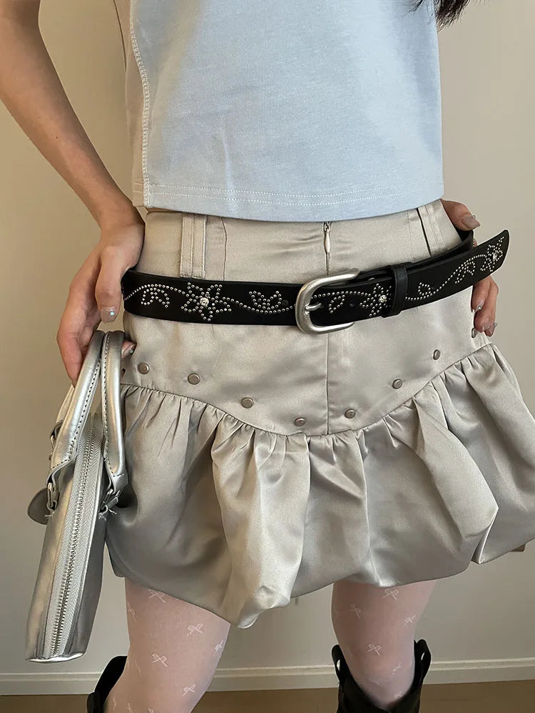 Rivet Y2k Belt For Women Accessory Skirt Versatile Jeans Belt Leather Belt With A Unique High-End Feel To Cinch The