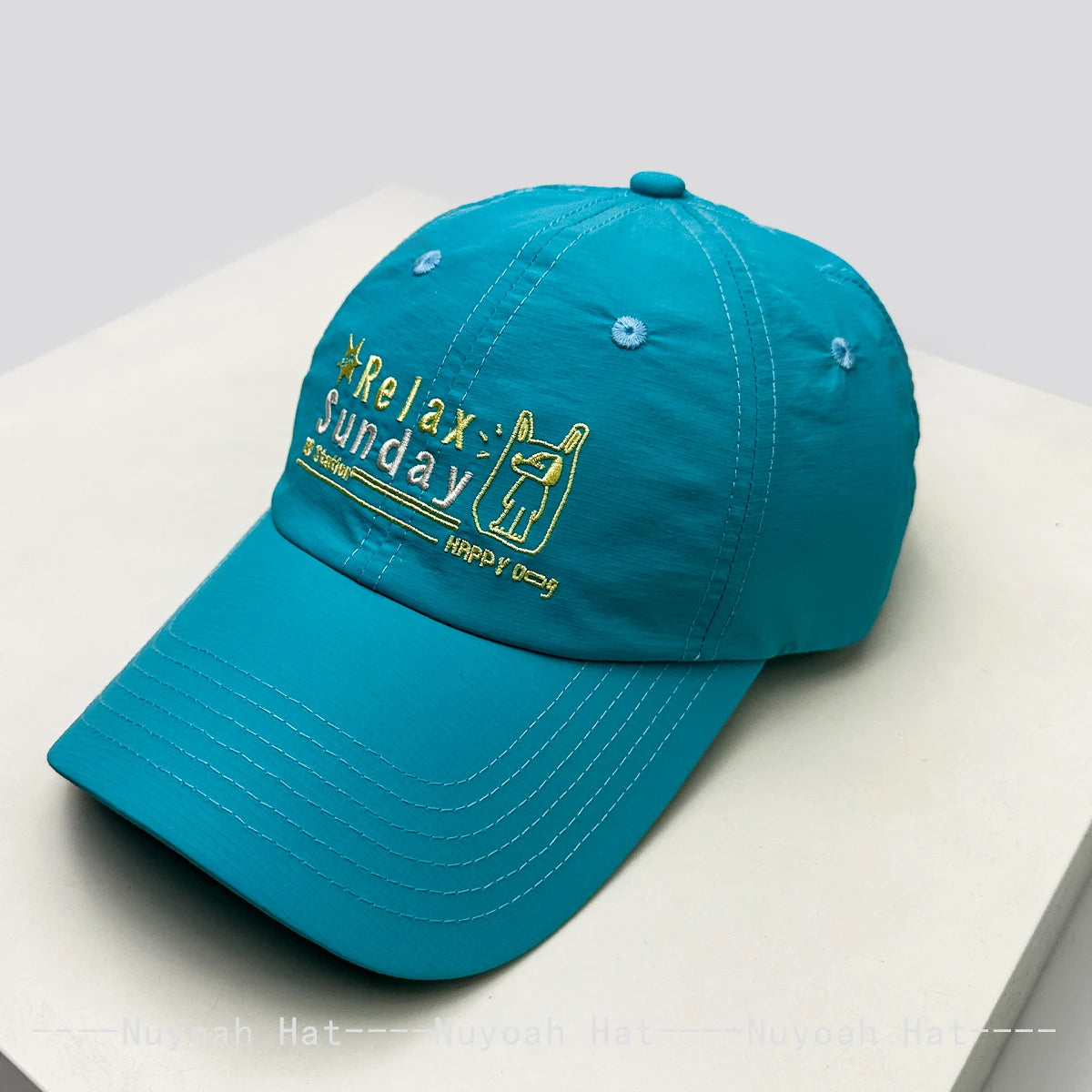 New Men Women Cartoon Embroidered Letters Happy Puppy Baseball Hats Sunshade Quick-dry Breathable Peaked Caps Versatile Fashion