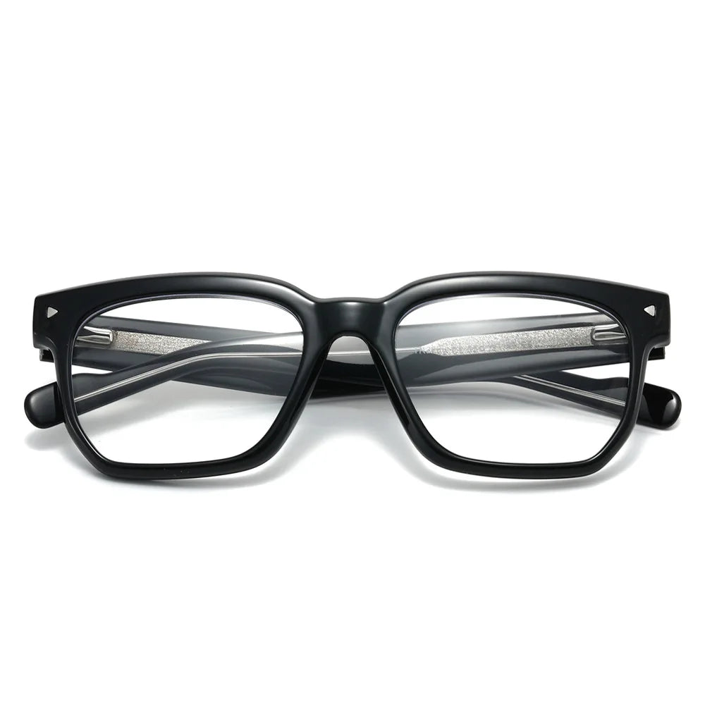 JNPCXI New Square Women Sunglasses Shades UV400 Fashion Clear Lens Frame Retro Rivet Men Sun Glasses