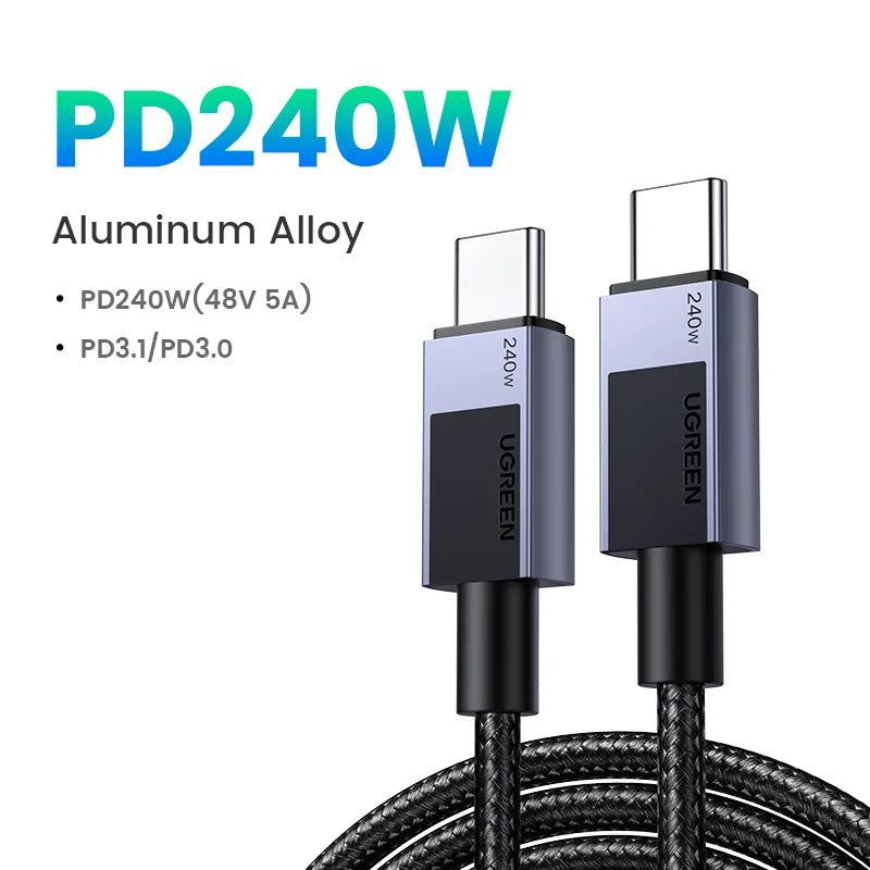PD 240W USB C to USB C Cable PD3.1 Fast Charging Cable MacBook iPhone Samsung 5A