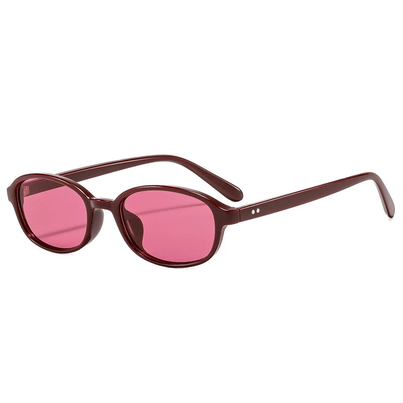 JNPCXI New Ins Popular Fashion Oval Sunglasses Women Leopard Blue Vintage Rivets UV400 Men Punk Clear Lens Frame