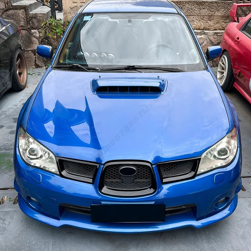 Glossy black 3PCS Car Front Grille Inlet Grill Hood Mesh Body Kit Tuning Parts For Subaru Impreza 9TH WRC WRX STI AT 2006-2007