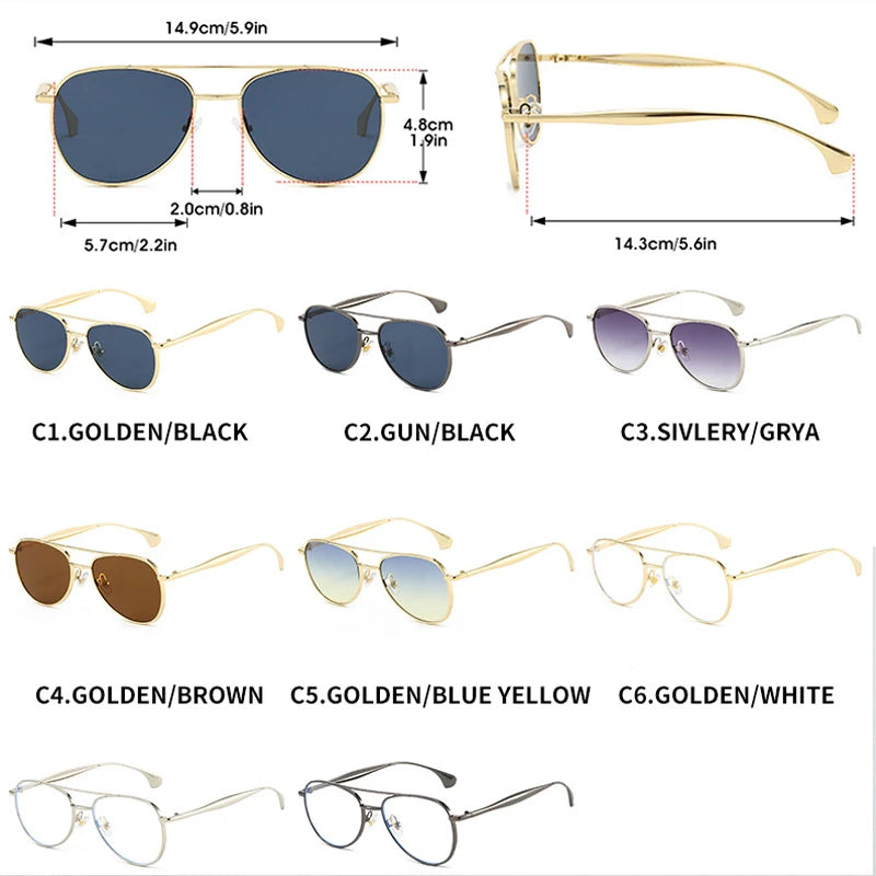JNPCXI New Round Fashionable Men's Driving Sunglasses UV Protection Metal Frame Sun Glasses Women