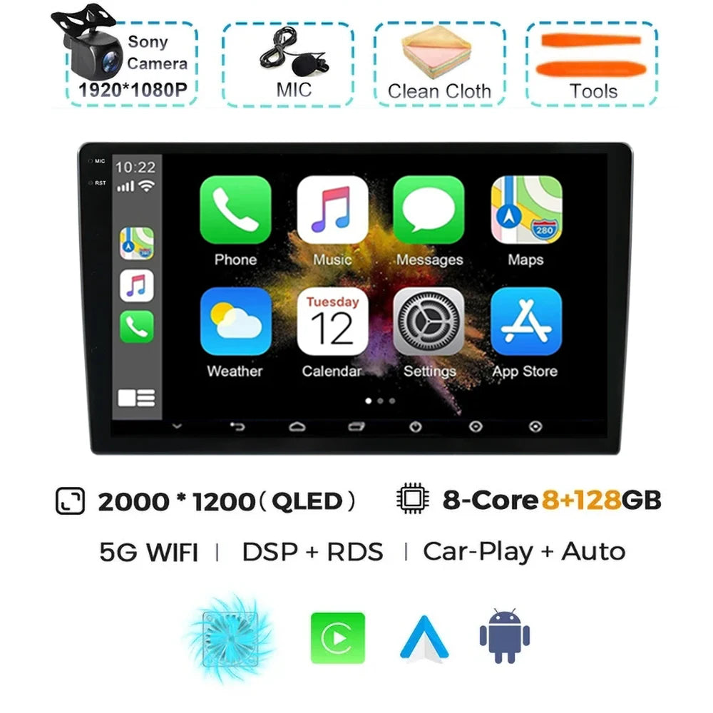 Android 15 Car Radio For For Audi A4 II 2 B6 III 3 B7 2000-2009 S4 2002-2008 RS4 2005 - 2009 Multimedia Video Player Carplay