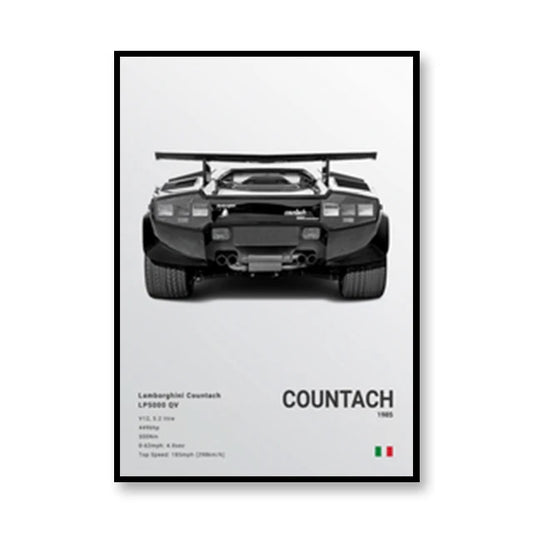 Countach 1985 Lamborghini Print Famous Brand Cars Canvas Wall Poster Room Decor