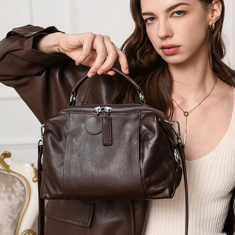 Women's Genuine Leather Handbag High Quality Bag Shoulder Bag Fashion Soft Cow Leather Handbag Lady Shoulder Bag Luxury New