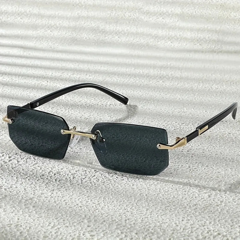 1 Pair of Fashionable Square Frameless Glasses for Both Men and Women Casual Daily Wear Simple Party Photography