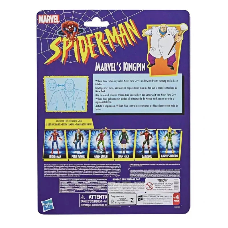 Original Hasbro Marvel Spider-Man Retro Comics KINGPIN Anime Figure Model Toy