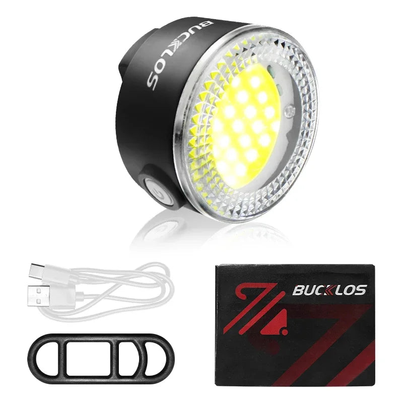 BUCKLOS Bicycle Light Set Highlight COB LED Front Rear Lamp Waterproof USB Rechargeable Bike Taillights Cycling Safety Headlight