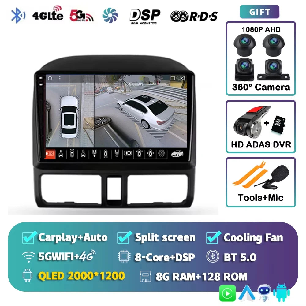For Honda CR-V CRV 2 2001 - 2006 Android 15 Car Radio Multimidia Video Player WIFI+4G 2din Navigation GPS Head Unit Stereo