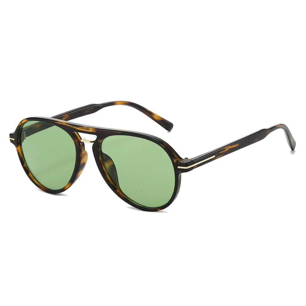 JNPCXI New Fashion Pilot Sunglasses Women Double Bridges Shades Retro Men Candy Color Gradient Trending Sun Glasses UV400