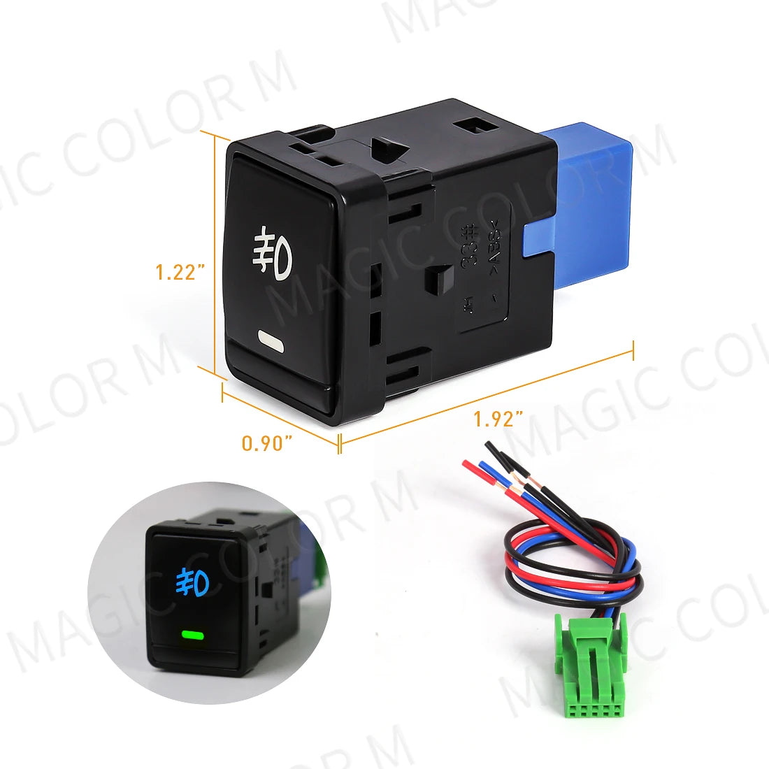 Fog Light Socket Switch Indicator LED On Off Push Button For Toyota Honda Nissan Mitsubishi Ford Suzuki Kia Car Accessories 12V
