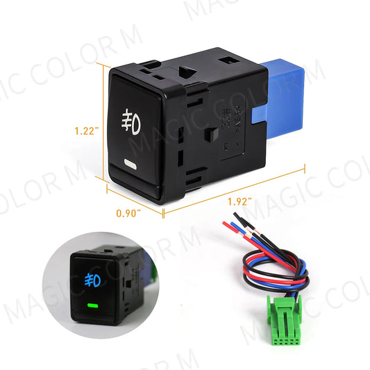 Fog Light Socket Switch Indicator LED On Off Push Button For Toyota Honda Nissan Mitsubishi Ford Suzuki Kia Car Accessories 12V