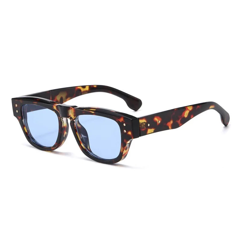 JNPCXI Ins Popular Fashion Cat Eye Sunglasses Women Retro Rivets Clear Gradient Shades UV400 Men Trending Sun Glasses