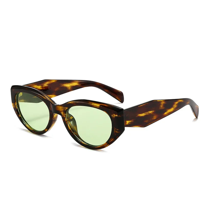 JNPCXI Retro Cat Eye Women Sunglasses Fashion Green Candy Color Shades UV400 Men Trending Rivets Punk Sun Glasses