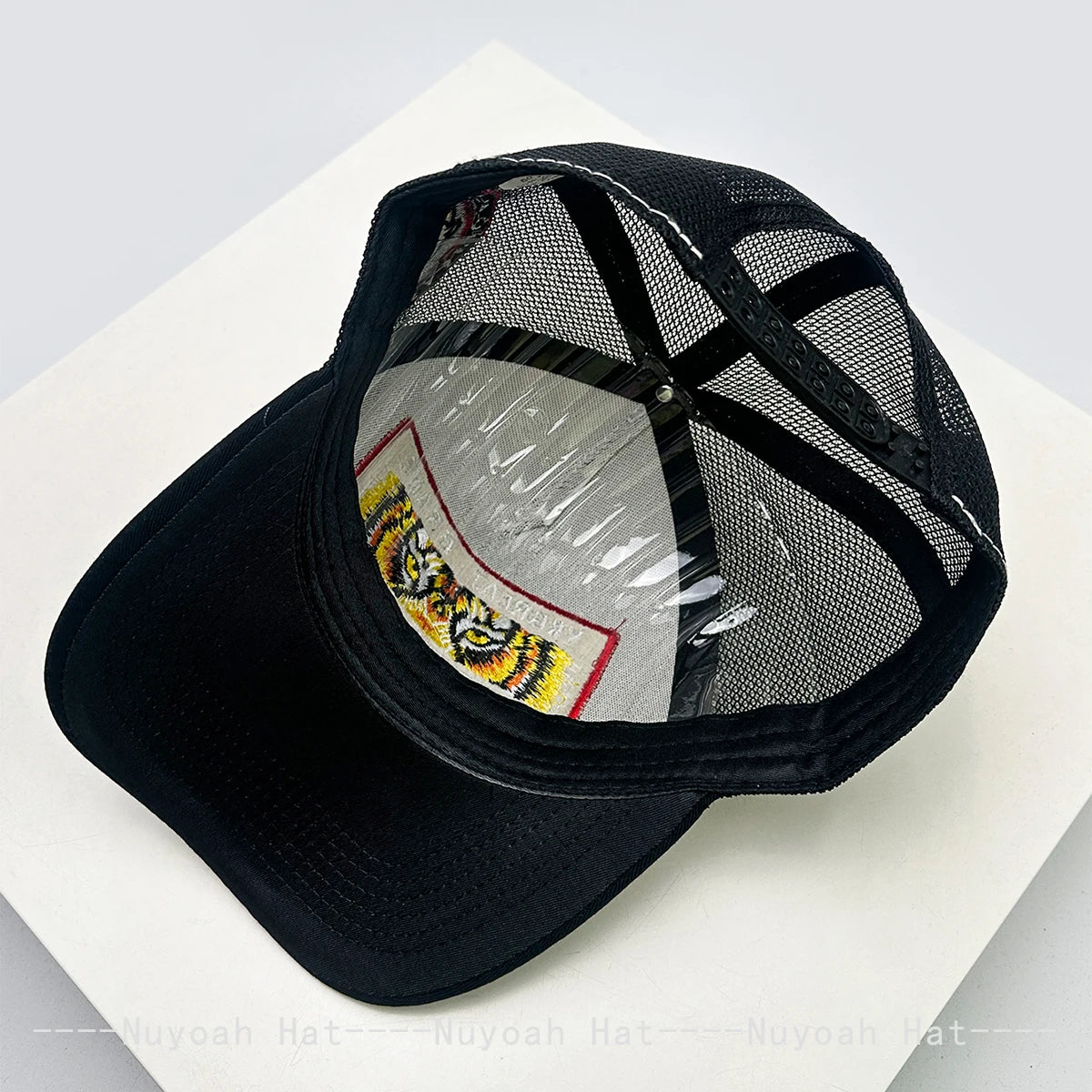 New Unisex Street Embroidered Tiger Letters Baseball Hats Breathable Color Block Sunshade Mesh Trucker Caps Personal Versatile