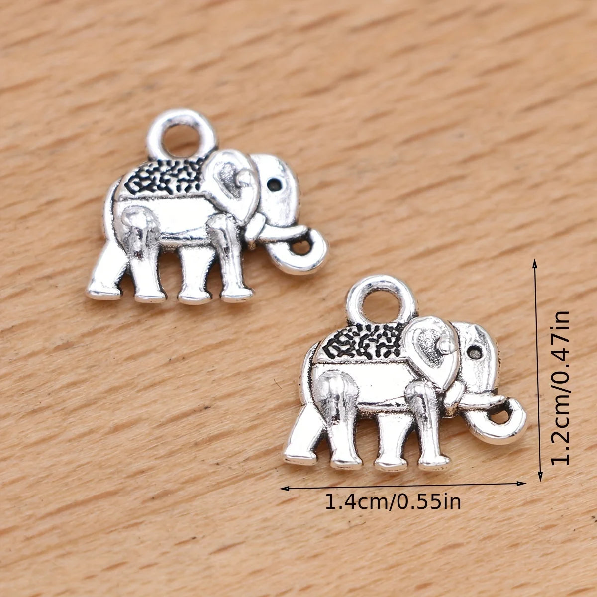 20Pcs Silvery Elephant Charms Pendants for Jewelry Making DIY Necklace Bracelet Earrings Key Chain Accessories