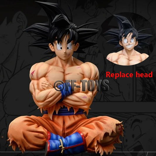 In Stock Anime Dragon Ball Z Son goku Figure Goku Figurine Replacement Heads 18cm Pvc Action Figures GK Model Toys Gifts