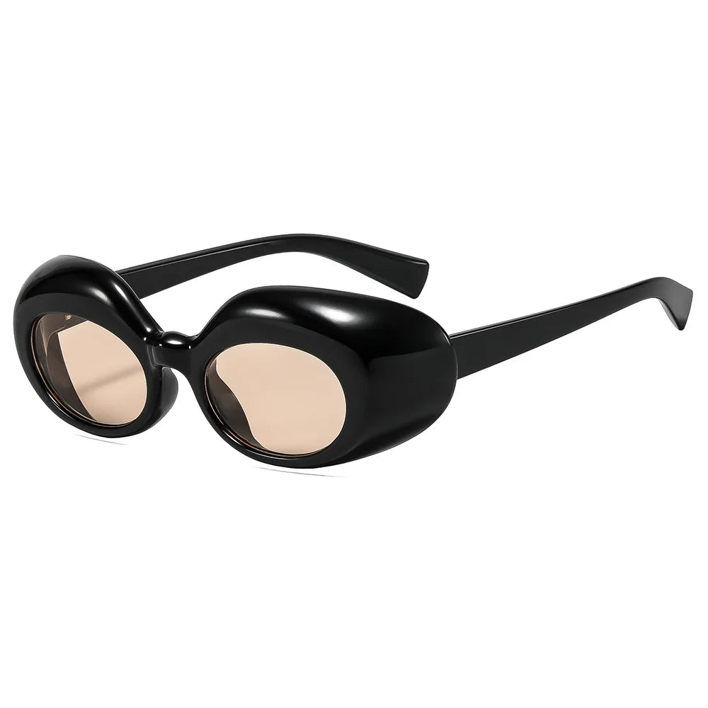 JNPCXI New Retro Oval Women Men Sunglasses Leopard Punk UV400