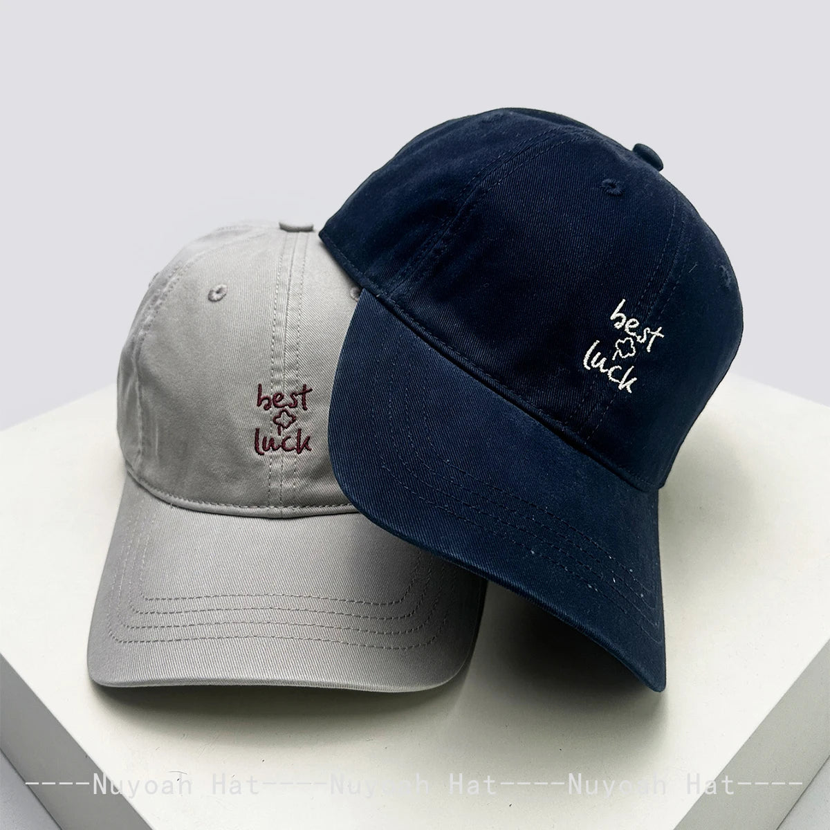 New Men Women Korean Embroidered Letters Four-leaf Clover Baseball Hats Sunshade Simple Versatile Niche Peaked Caps ins Fashion