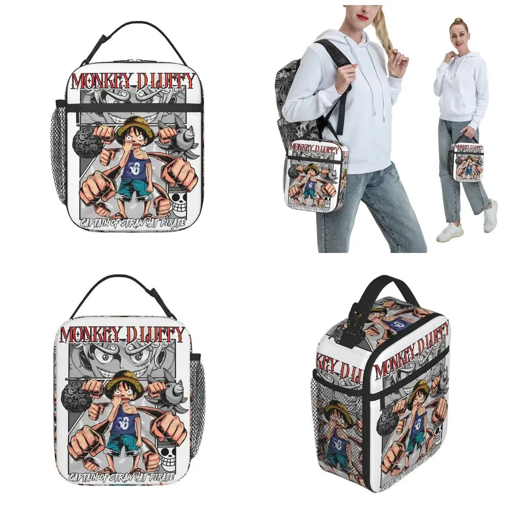 One Piece Monkey D Luffy Anime Insulated Lunch Thermal Bag Work School Bag M16