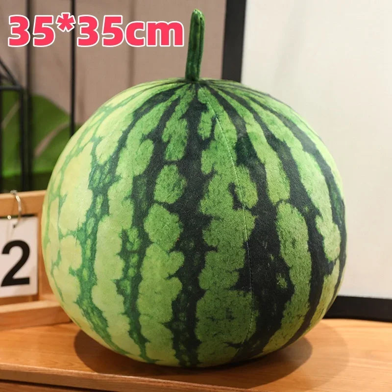 New Funny Lifelike Watermelon Plush Toys Soft Cotton Stuffed Steric Watermelon Pendant Throw Pillow Creative Room Decor