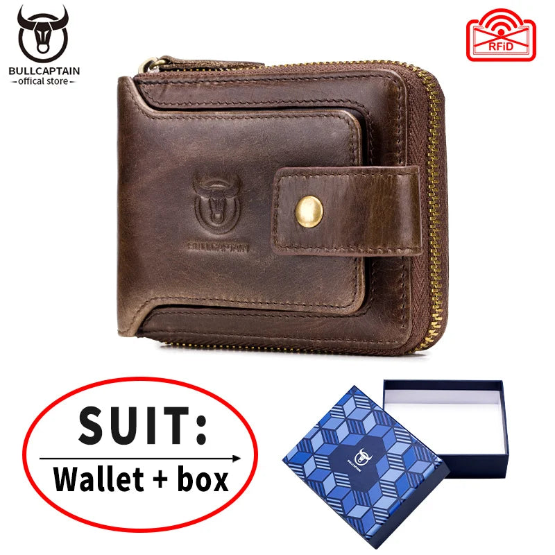 BULLCAPTAIN Brand Men's Wallet Genuine Leather Purse Male Rfid Wallet Multifunction Storage Bag Coin Purse Wallet's Card Bags
