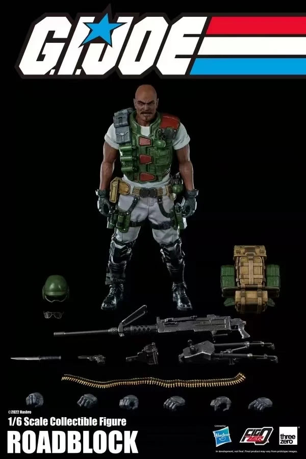 Original Hasbro Threezero FigZero G.I. Joe Series 1/6 ROADBLOCK Action Toy Figure Mode Collection