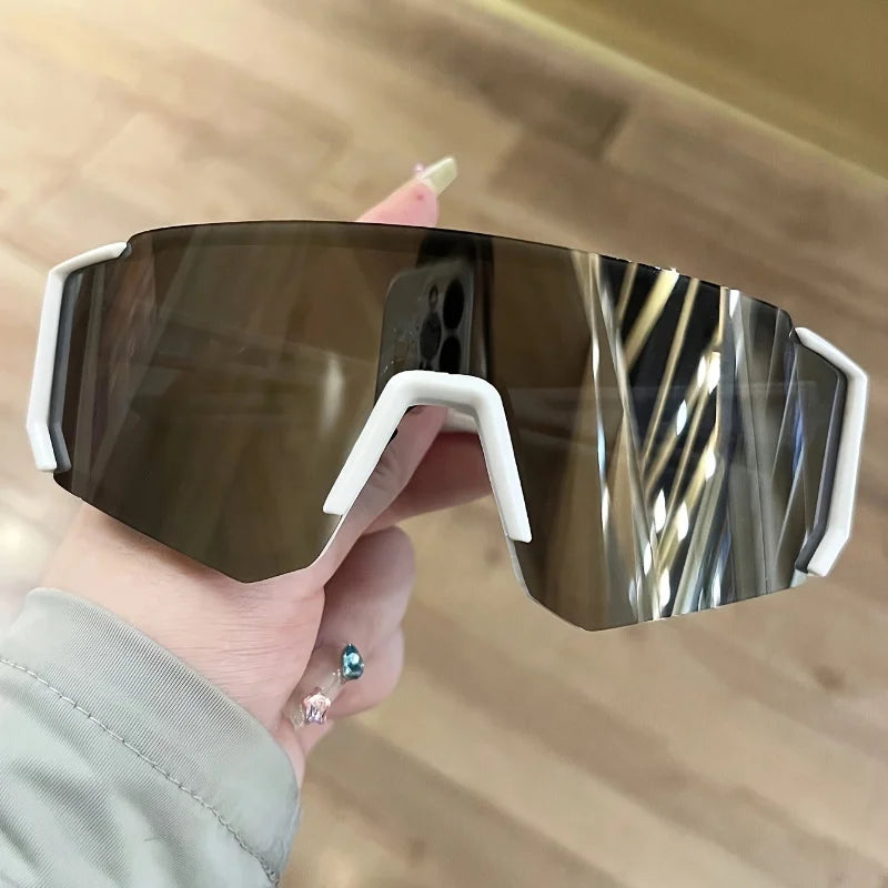 New Geometric Anti-Reflective Fashion Glasses for Women Men Oversized Fashion Frames with Rainbow Iridescent Lenses