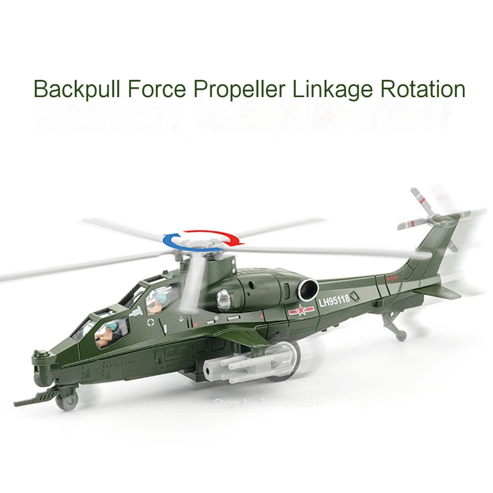 25CM CAIC Z-10 Airplane Toys Models Alloy Diecast Fighter Metal Body Sound Light Pull Back Aircraft Collected Birthday for Gifts