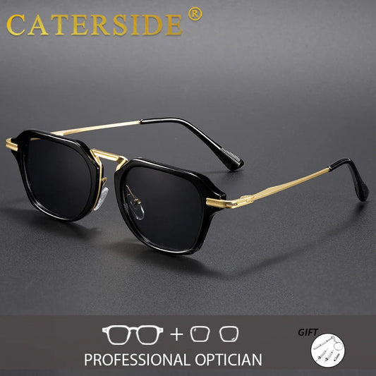 CATERSIDE New Retro Punk Unisex Optical Glasses High-Quality Metal Prescription Glasses Outdoor Versatile Fashion Glasses UV400