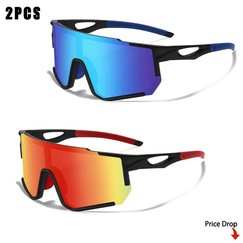 CATERSIDE 1/2/3PCS  Men Polarized Sunglasses Skiing Glasses Women Cycling Sports Outdoor Activities UV400 Protection