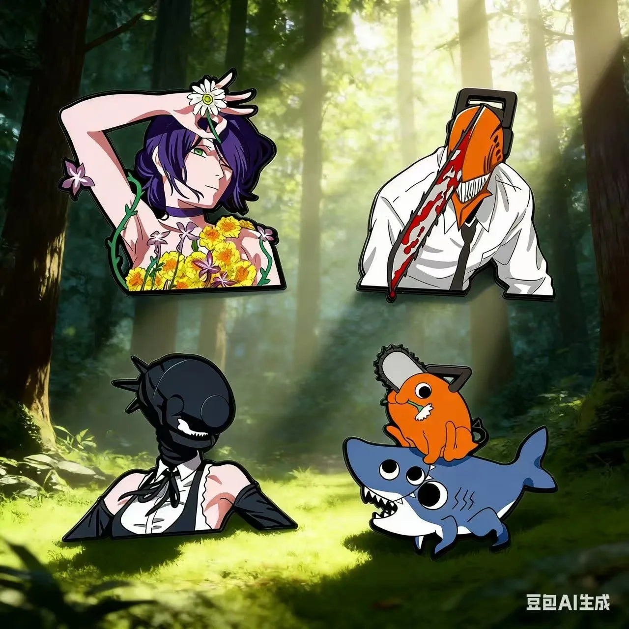 4pcs Set Unisex Manga Characters Enamel Pins Metal Brooches for Backpack Hat Bag Collar Lapel Fashion Jewelry Collection Gift