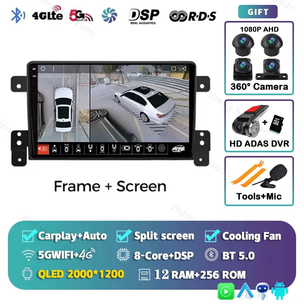 Android 15 CarPlay Auto For Suzuki Grand Vitara 3 2005-2014+ Car Radio Multimedia navigation video DVD Autoradio Stereo 2din 4G+