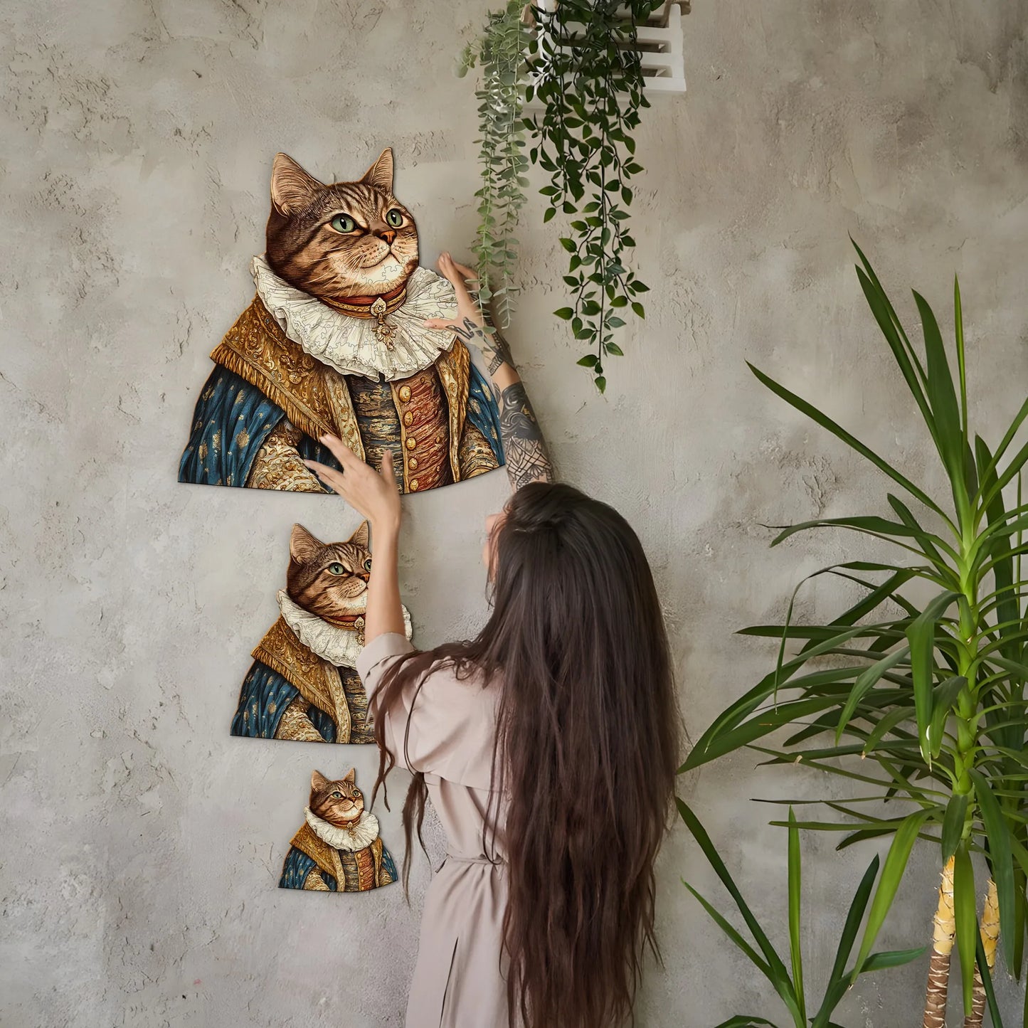 Artistic Cat Portrait Wooden Jigsaw Puzzles Unique Home Decor Christmas and Halloween Gift Toy For Teen And Kid