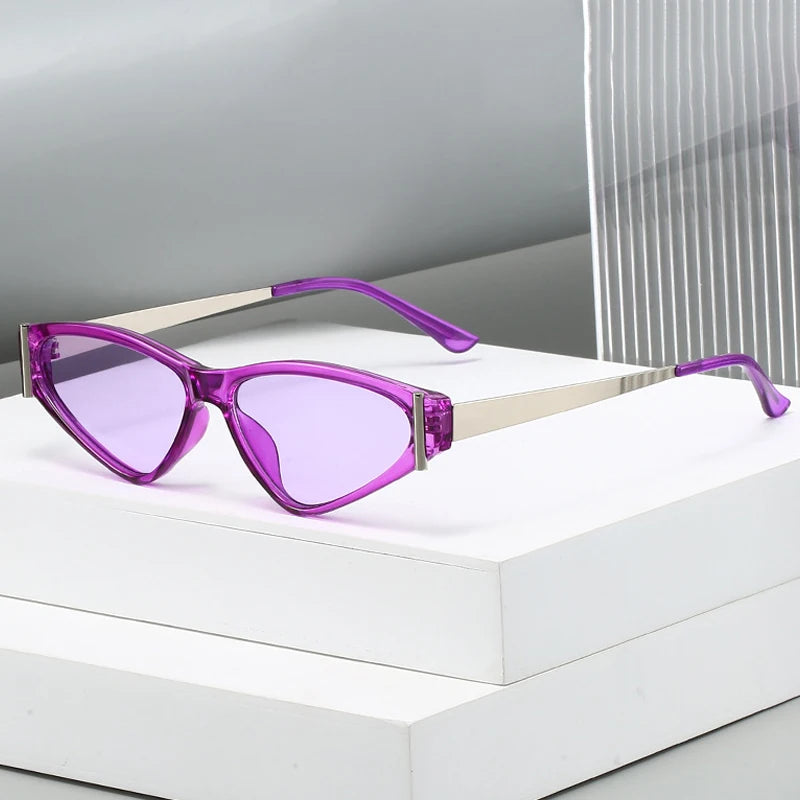 JNPCXI New Ins Popular Fashion Cat Eye Women Sunglasses Shades UV400 Retro Candy Color Men Sun Glasses