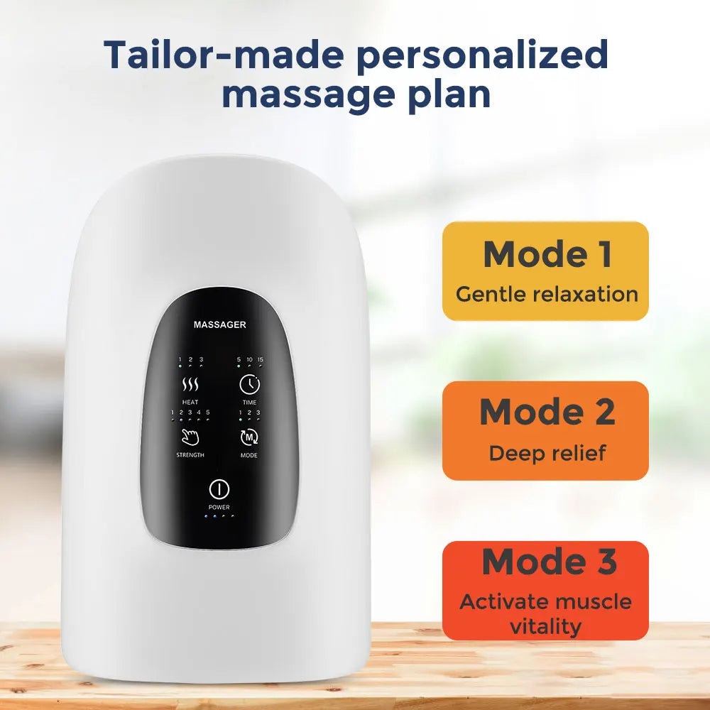 360° Air Pressure Hand Massager 5 Levels 3 Modes Airbag Shiatsu Kneading Palm Wrist Fingers Acupoint Hot Compress Hand Massager