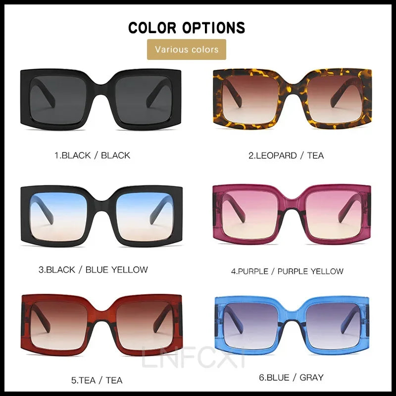 JNPCXI Beige Vintage Rectangle Women Sunglasses Ins Popular Fashion Blue Light Tea Eyewear Men Trending Sun Glasses Shades UV400