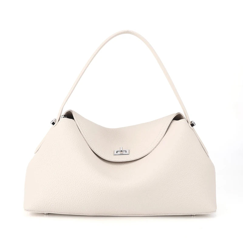 Genuine Leather Tote Bag for Women Large Capacity Cowhide Shoulder Bag Patchwork Commute Handbag Luxury Designer Crossbody Bag
