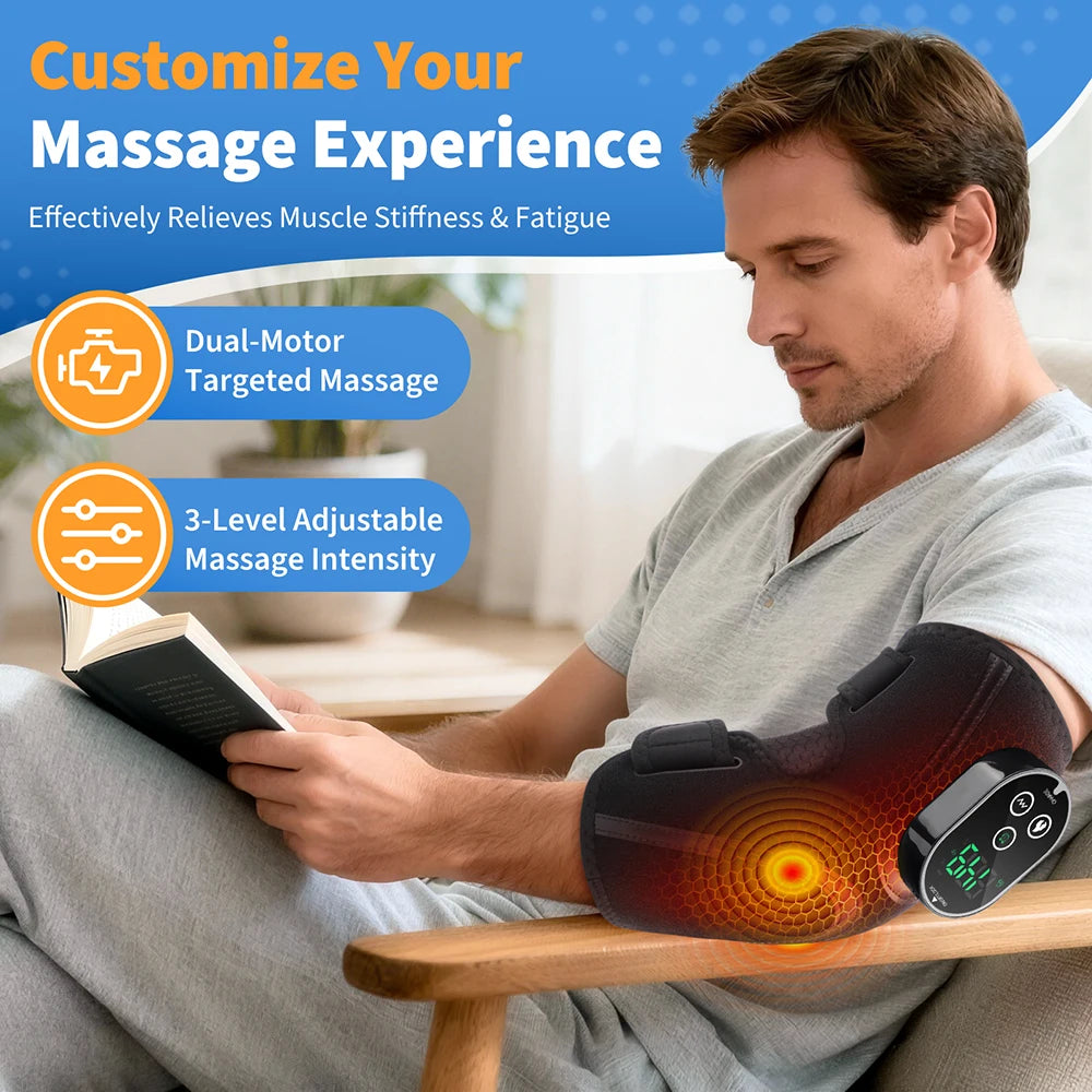 Electric Heating Elbow Support -Vibration Massager Hot Compress Relieves Elbow Fatigue Discomfort Arthritis Joint Pain Relief