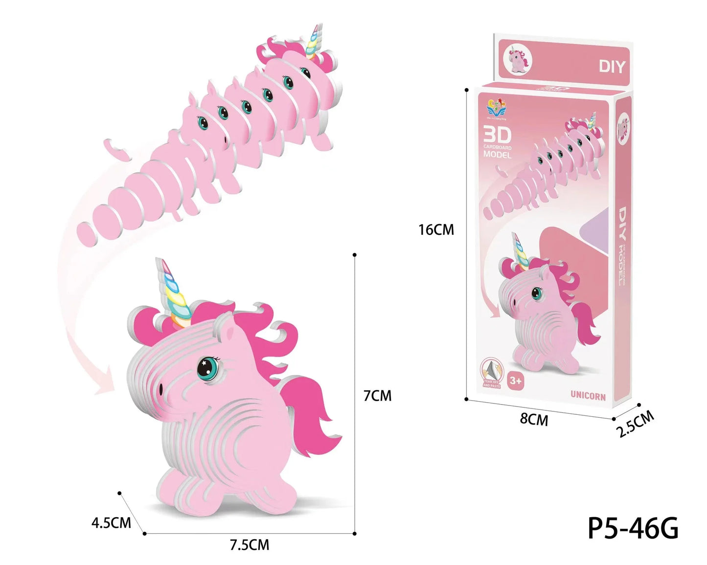 Cartoon paper 3d three-dimensional puzzle toy children's animal world kindergarten handmade educational DIY model ornament