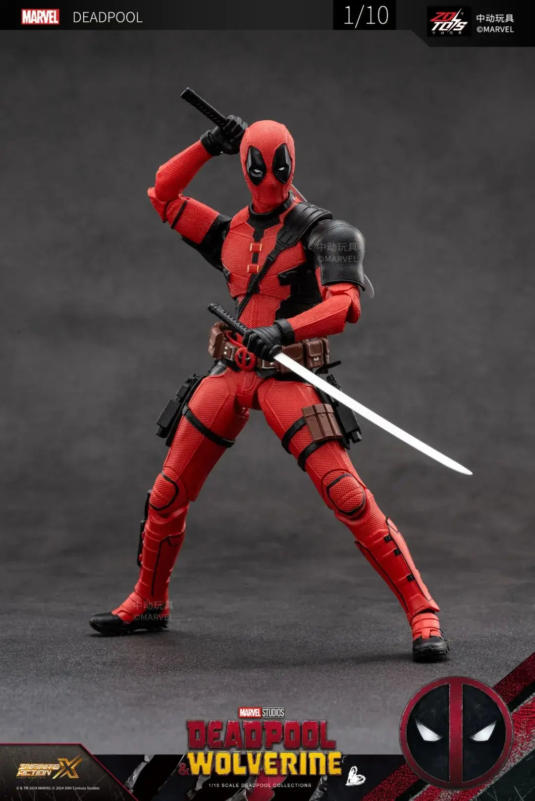 ZD Toys Deadpool & Wolverine Action Figure ZD Original 1/10 X-Men Limited Ed