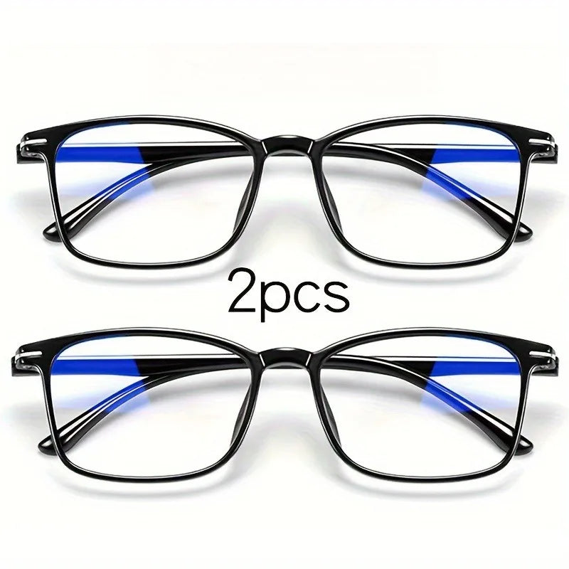 2 Pairs of Fashionable Business Lightweight Glasses Designed for Both Men and Women Ideal Gifts for Parents