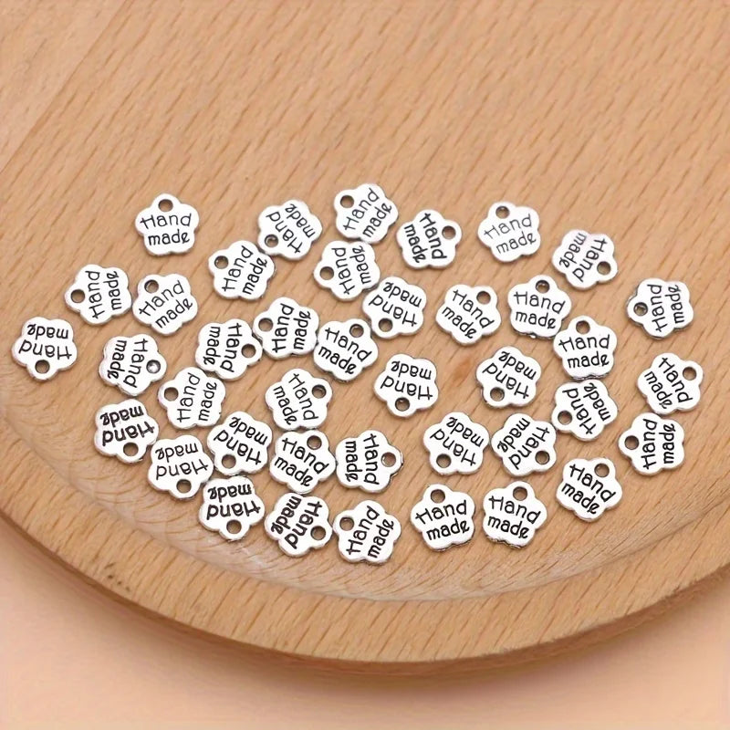 40pcs Silver Plated Handmade Charms Flower Pendants for Jewelry Making DIY Handmade Necklace Earrings Bracelets Accessories
