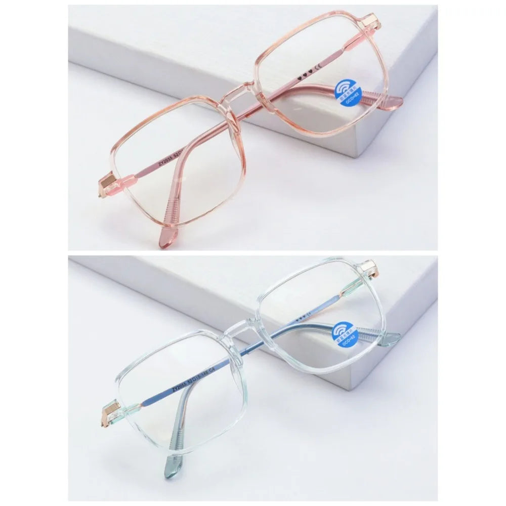 Anti-radiation Blue Light Glasses Transparent Square Frame Glasses for Women Eyewear