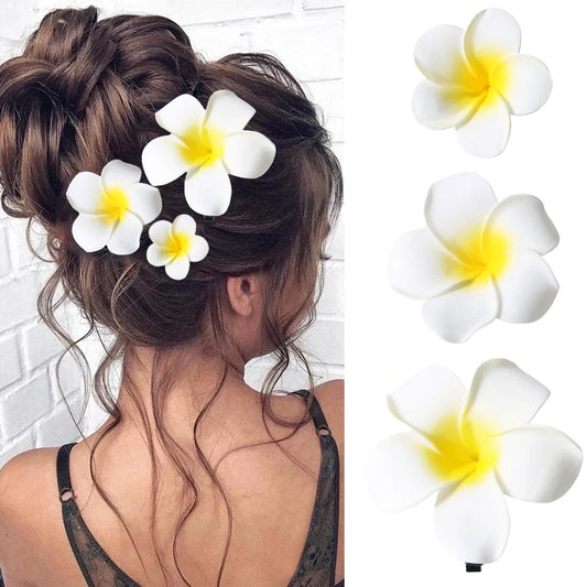 3pcs/10pcs Set Plumeria Hair Clip for Women Fashion Flower Duckbill Clip Cute Girls Side Clip Hair Accessories