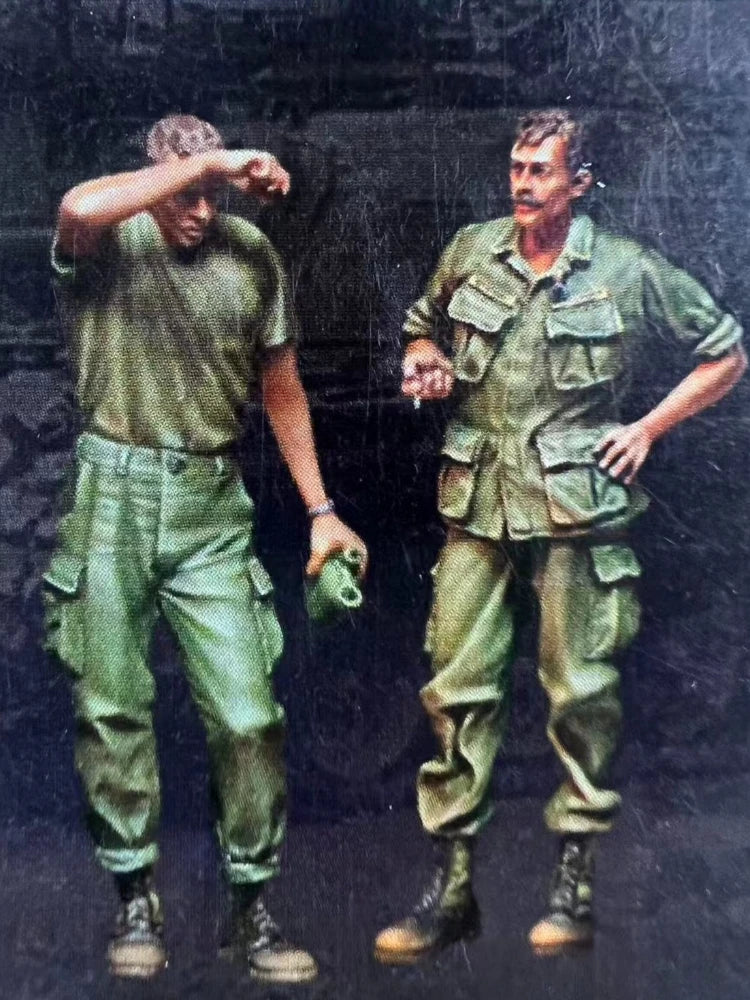 Top Secret 1/35 Cast Resin Model US Tank Driver Model 2-person Scene Model Toy Unpainted