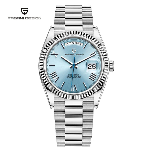 PAGANI DD36 Men's Watch Silver Ice Blue Luxury Automatic Mechanical Wristwatches